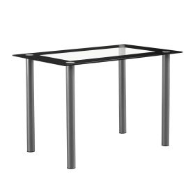 [Replace 24778886]110cm Dining Table Tempered Glass Dining Table