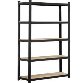 5 Tier Adjustable Steel Storage Rack, Black