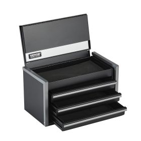 Metal Tool Box, 8.6-inch, Portable Metal Tool Box with 3 Drawers, Small Tool Chest with EVA Liners and PP Feet Pads