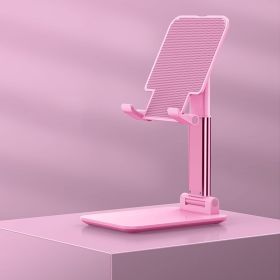 Mobile Phone Stand Desktop Lazy Bedside Universal Universal Support Stand Foldable and Hoisting Multi-Function Telescopic Adjust (Color: Pink)