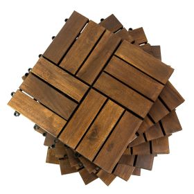 Acacia Wood Assembled Flooring , 10pack, 12 in. x 12 in. (Style: 064)