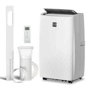 14000 BTU Portable Air Conditioner, AC Unit with Cool, Dehumidifier, Fan, 549 Sq. ft, 24H Timer On Off, Window Kit (Option: White-483x393x890 mm)